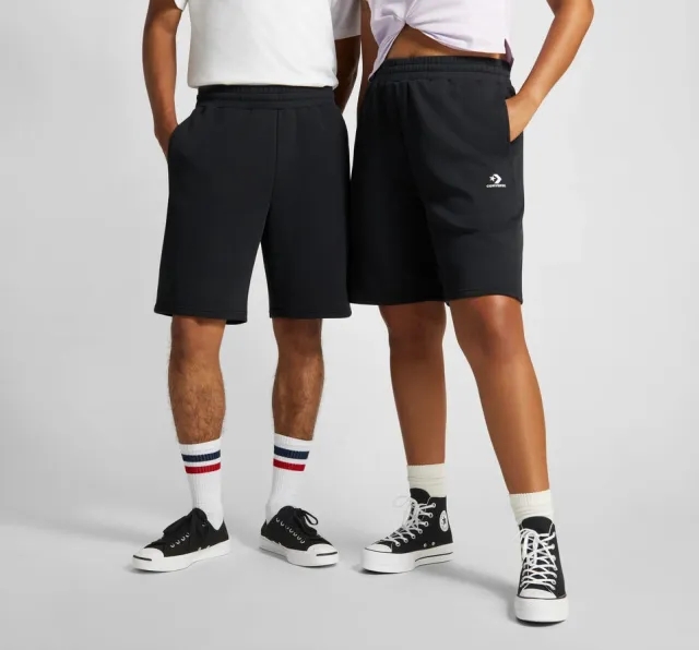 Converse Converse Go-To Embroidered Star Chevron Standard-Fit Fleece Short - Black