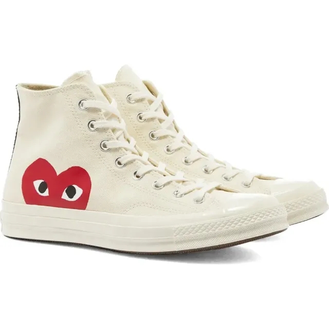 Sneakers Converse X Comme Des Garcons Play Chuck 70 Hi Milk/ White/ High Risk Red Eur 44