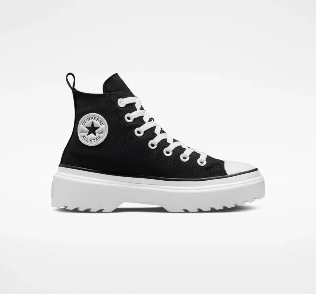 Converse black & white all star lugged lift hi Girls Youth trainers