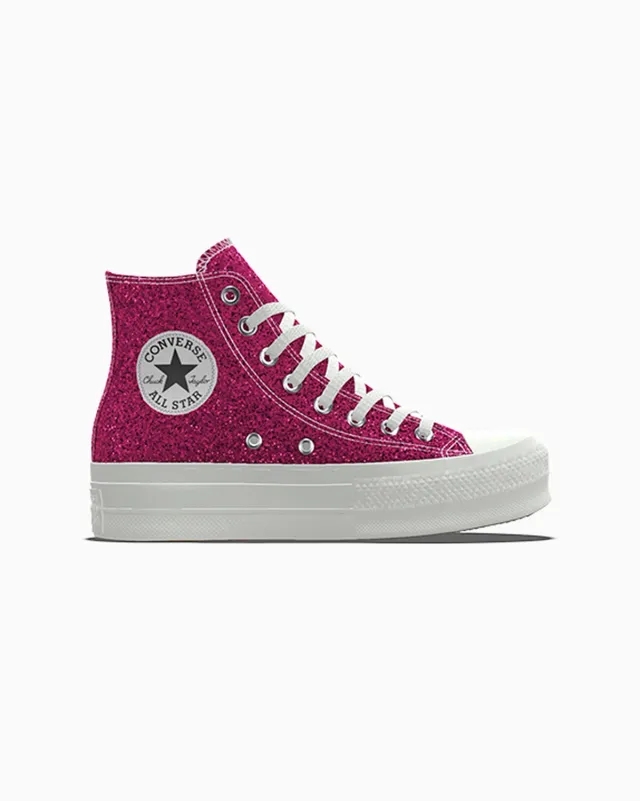 Converse Chuck Taylor All Star Lift Platform Glitter High Top - Red