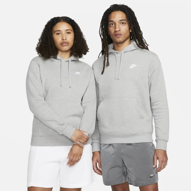 Men's Nike Club Pullover Hoodie in Grey/Silver