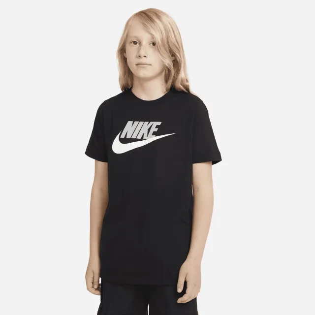 Nike Sportswear Older Kids' Cotton T-Shirt - Black - Cotton