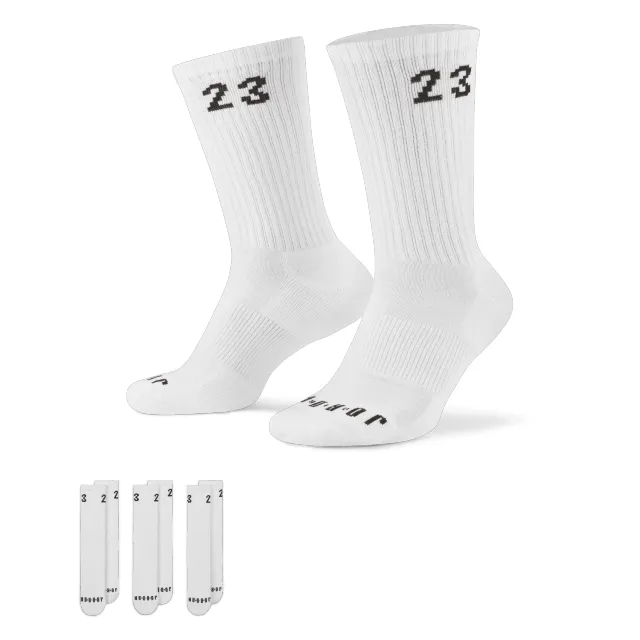 Nike Jordan Jordan Everyday Cushioned Crew 3 Pack Unisex Socks - White