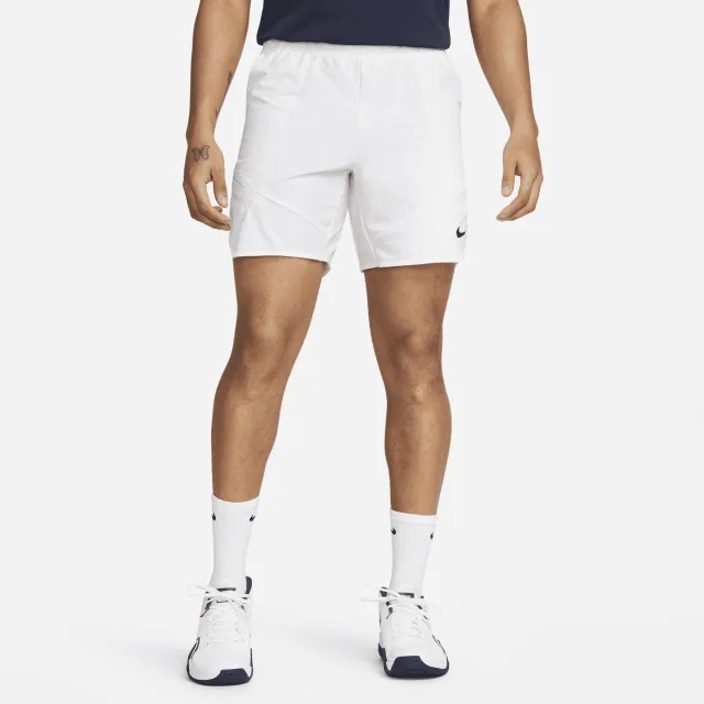 NikeCourt Dri-FIT Advantage Men's 18cm (approx.) Tennis Shorts - White - 75% Recycled Polyester Minimum