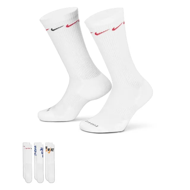 Nike white & blue kids crew socks 3 pack