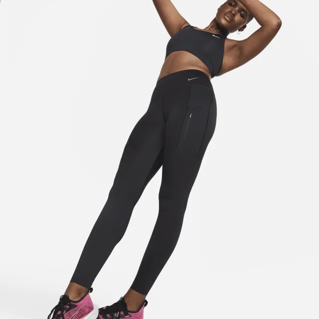 Nike Womens Dri FIT Go Mid Rise Leggings