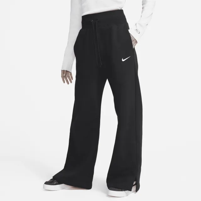 Nike Phoenix Fleece Wide Leg Joggers - Black - Womens