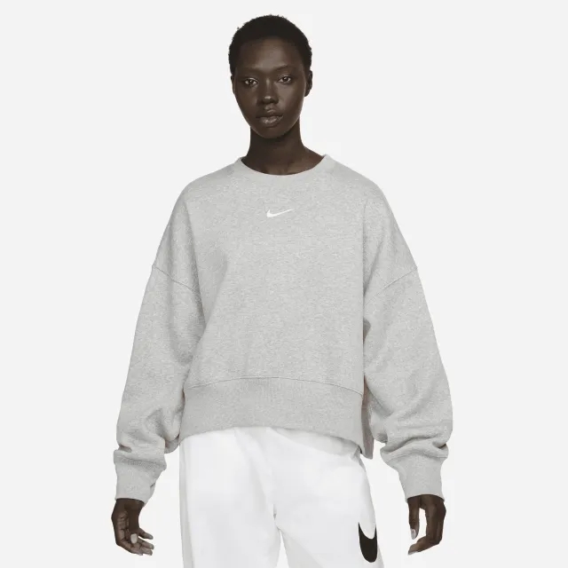 Nike Women's Phoenix Fleece Oversized Crew Sweat Dark Grey Heather/Sail