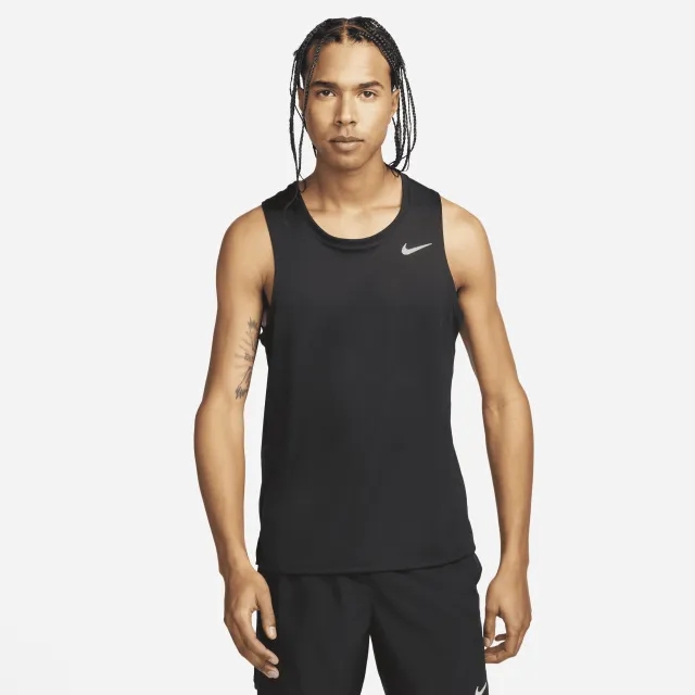 Nike Miler Men's Dri-FIT Running Tank Top - Black - Recycled Polyester