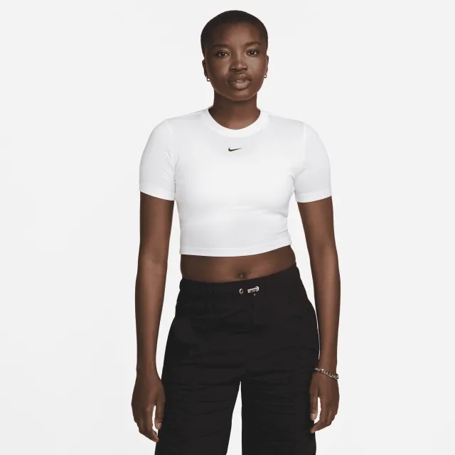 Nike Womens Essential Slim Crop T-Shirt - White - Size M - White