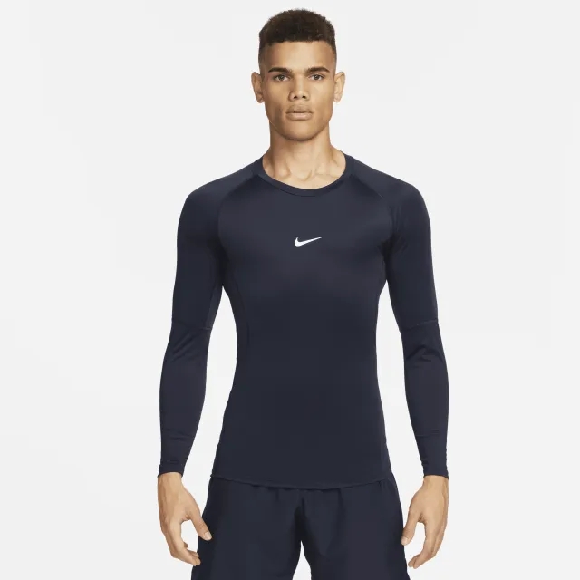 Nike - Fitness Jersey Pro Blu Navy LS