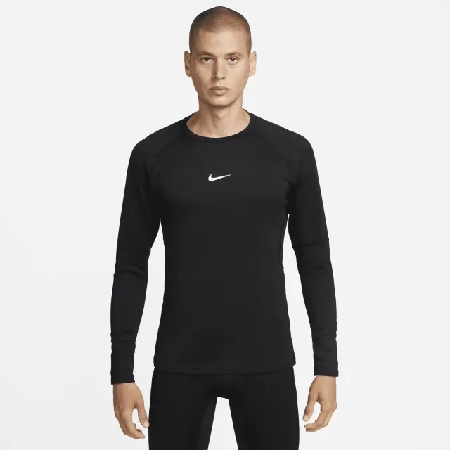 Nike Pro Warm Men's Long-Sleeve Top - Black - Recycled Polyester Minimum