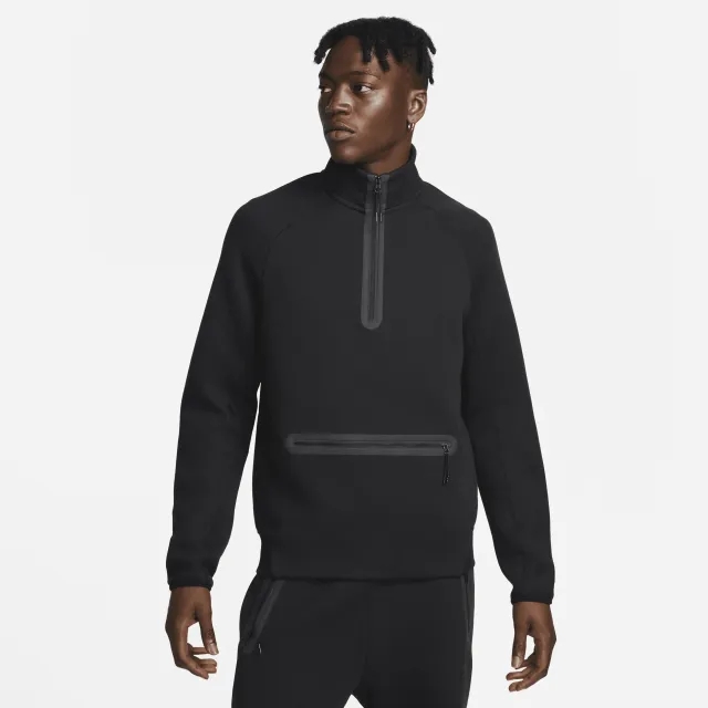 Nike Sportswear Tech Fleece Men's 1/2-Zip Sweatshirt - Black - Sustainable Blends Minimum