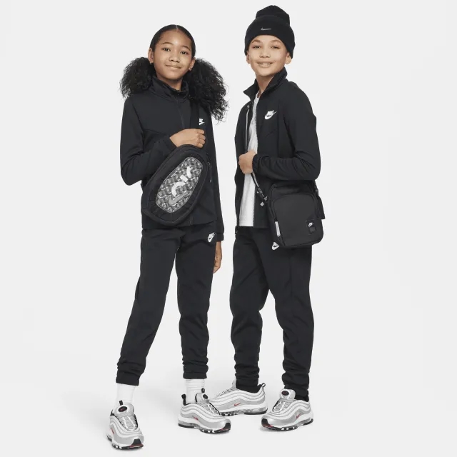 Nike Poly Full Zip Tracksuit Junior - Black