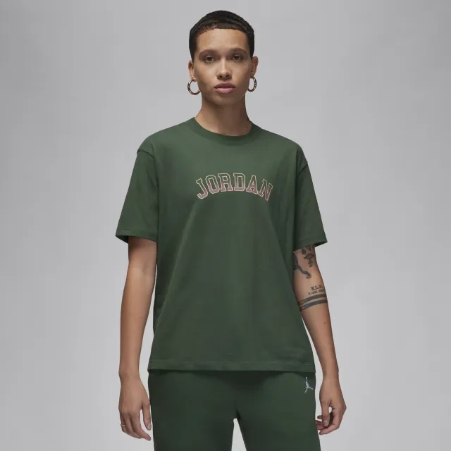 Nike Jordan Jordan Womens Large Logo Short Sleeved T-Shirt - Green - Size XS - Green