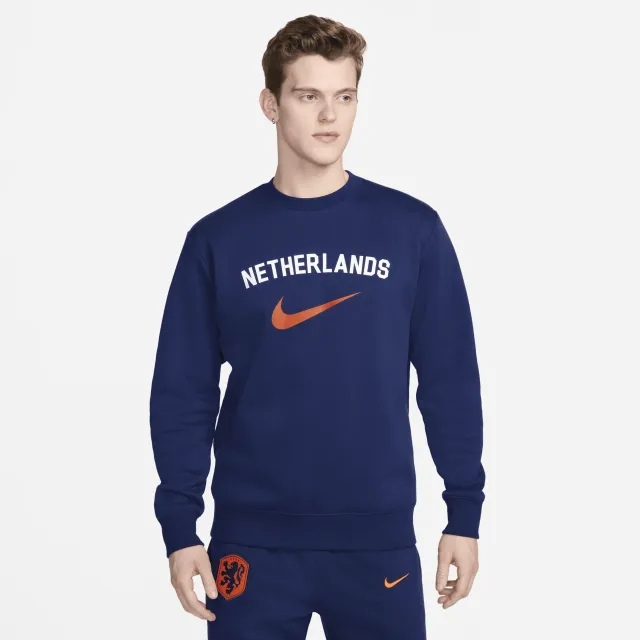 Netherlands Club Fleece Men's Nike Football Crew-Neck Sweatshirt - Blue - Cotton/Polyester