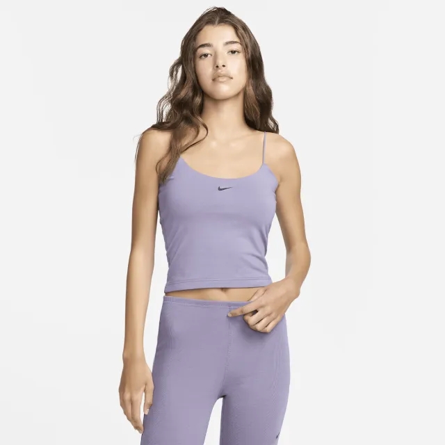 Nike Ribbed Cami Top In Purple-Grey