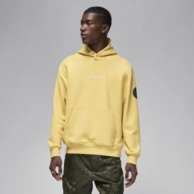 Nike Jordan Paris Saint-Germain Men's Wordmark Fleece Pullover Hoodie - Yellow - Fleece