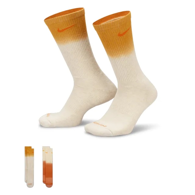 Nike Everyday + Cushioned Crew 2 Pack Unisex Socks - Orange