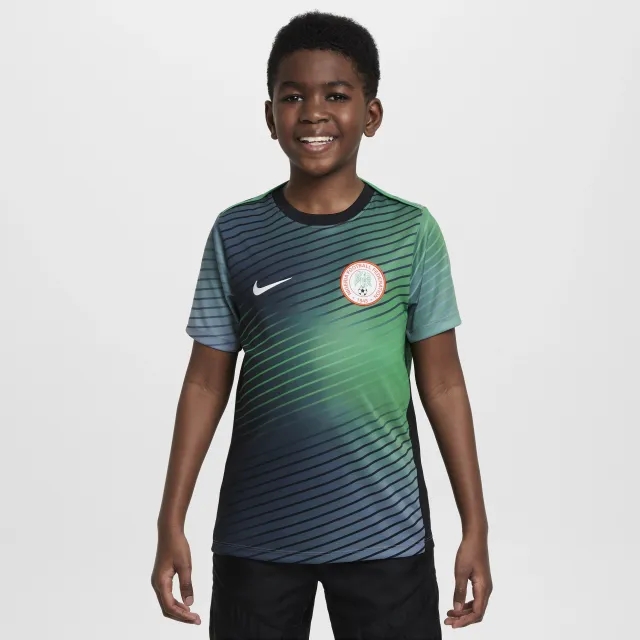 Nigeria Academy Pro Older Kids' Nike Dri-FIT Football Pre-Match Short-Sleeve Top - Grey - Polyester
