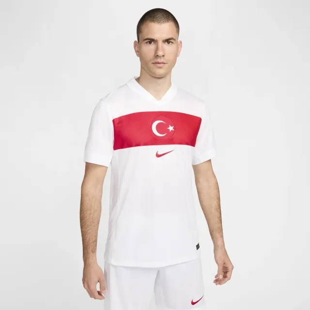 Türkiye 2024/25 Stadium Home Men's Nike Dri-FIT Football Replica Shirt - White - Polyester