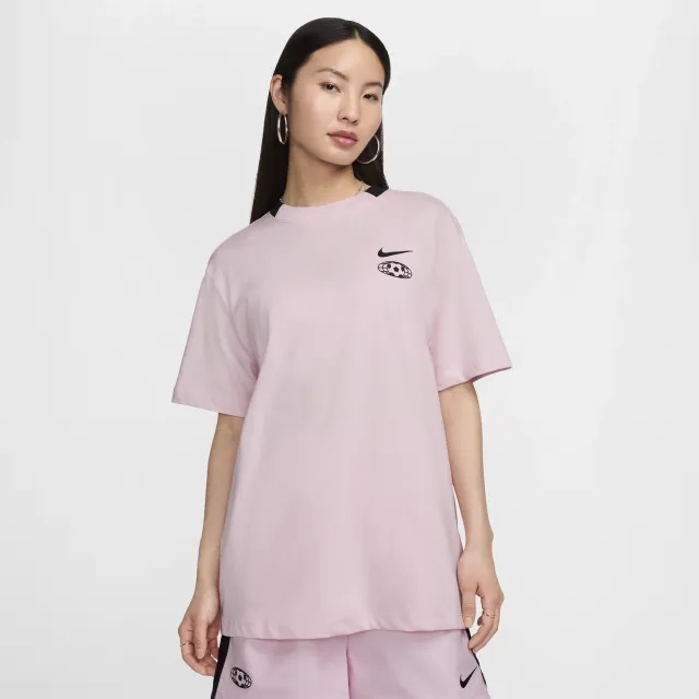 Nike Womens Trend Boyfriend T-Shirt - Pink - Size L - Pink