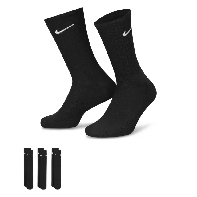Nike Cushioned Training Crew Socks (3 Pairs) - Black