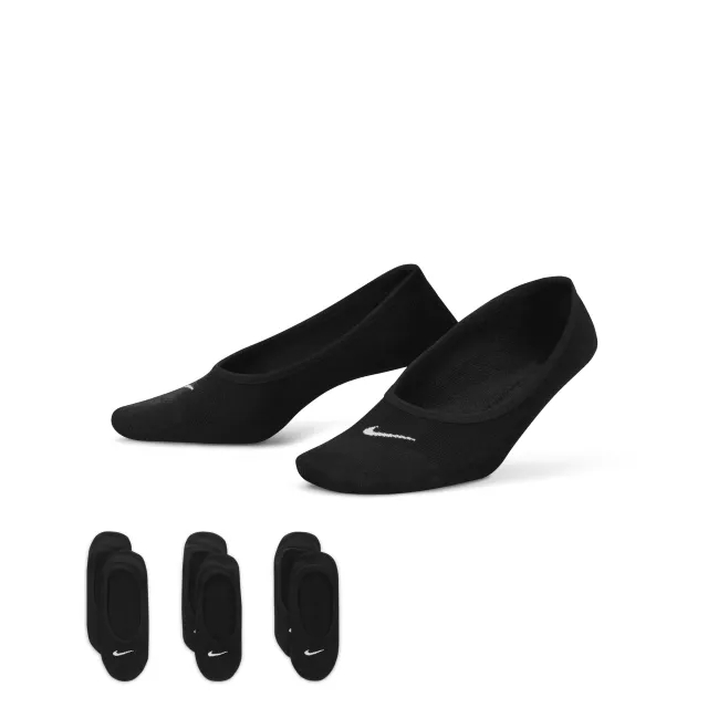 Nike Training Everyday Lightweight 3-Pack Unisex Footsie Socks In Black