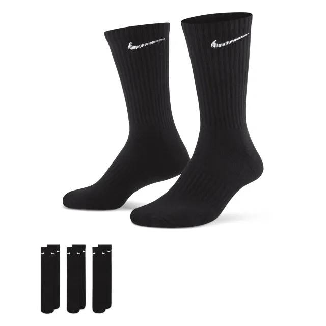 Nike Everyday Cushion Crew Sports Socks 3 Pack - Black