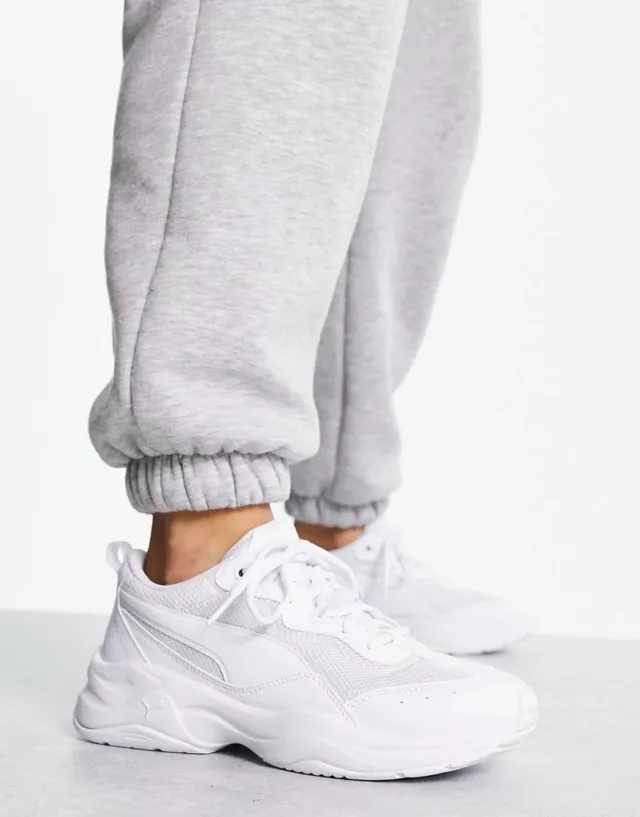 Puma Womens Cilia Trainers Sports Shoes - White Rubber