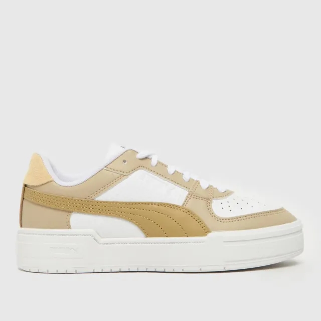 PUMA ca pro trainers in white & beige