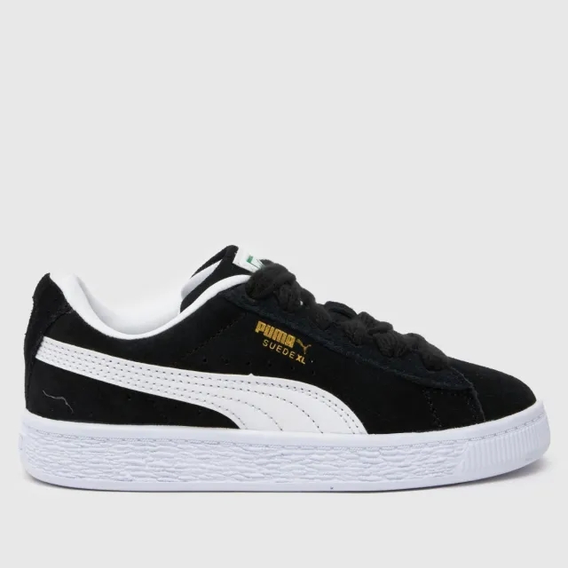 PUMA black & white suede xl Junior trainers