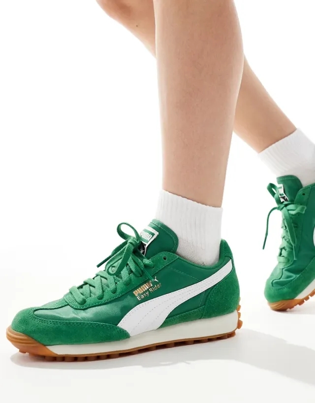 Puma Unisex Easy Rider Vintage Sneakers - Green Leather