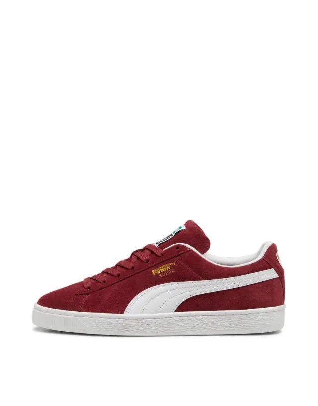Puma Suede Classic Sneakers In Burgundy And Puma White-Red