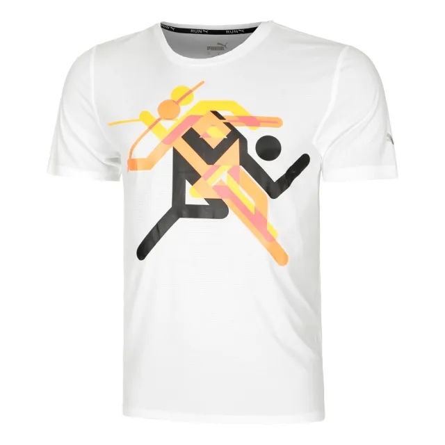 Puma Run Faster Icons Graphic Running Shirt Men - White, Multicoloured