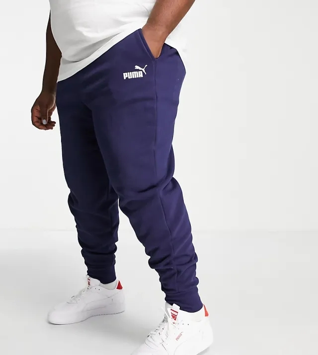 Puma PLUS Essentials small logo joggers in navy