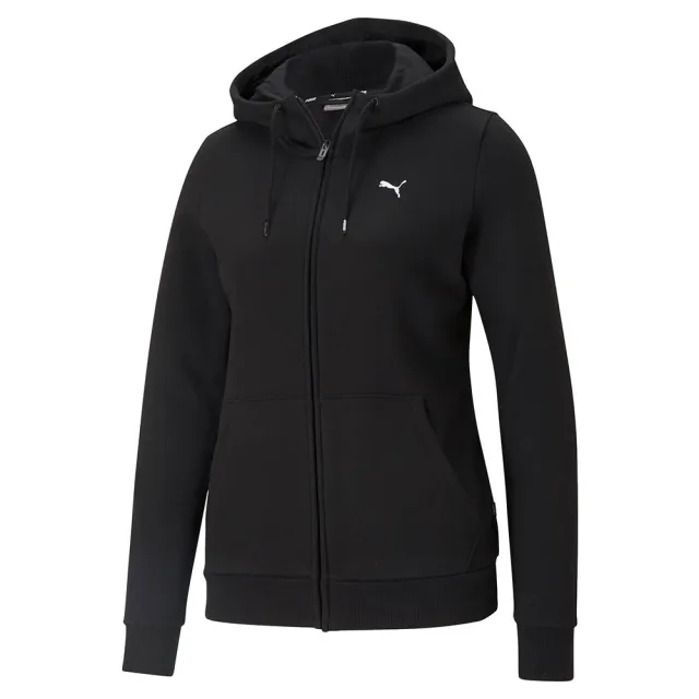 Puma Womens Essentials Full Zip Hoody in Black Cotton