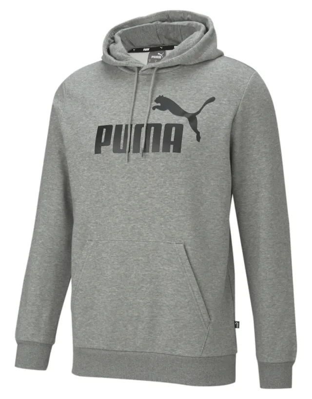 Puma Essentials Big Logo Hoodie In Medium Gray Heather-Grey