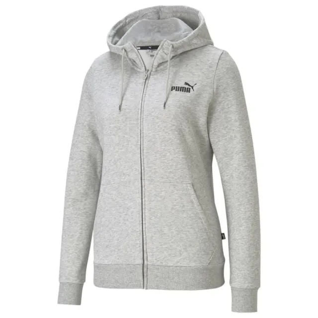 Puma Ess Small Logo Full-Zip Hoodie Fl Light Gray Heather - ['Grey']