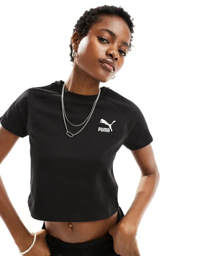 Puma Womens ICONIC T7 T-Shirt - Black