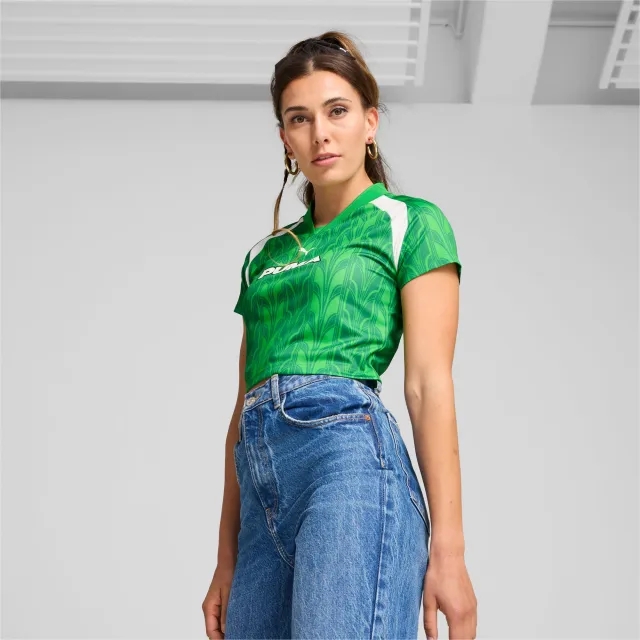 PUMA Football Jersey Baby Tee Shirt Women, Green