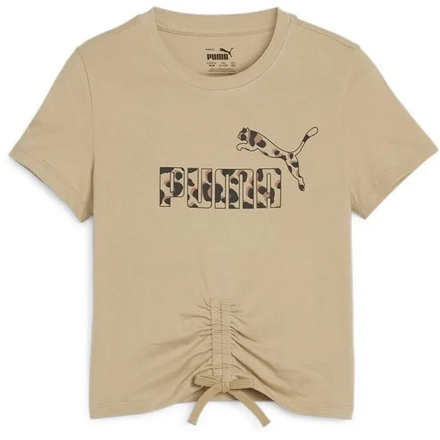 Puma Girls ESS+ ANIMAL Knotted T-Shirt - Beige
