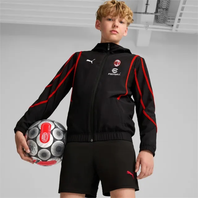 Puma AC Milan Prematch Woven Jacket 2024 2025 Juniors - Black