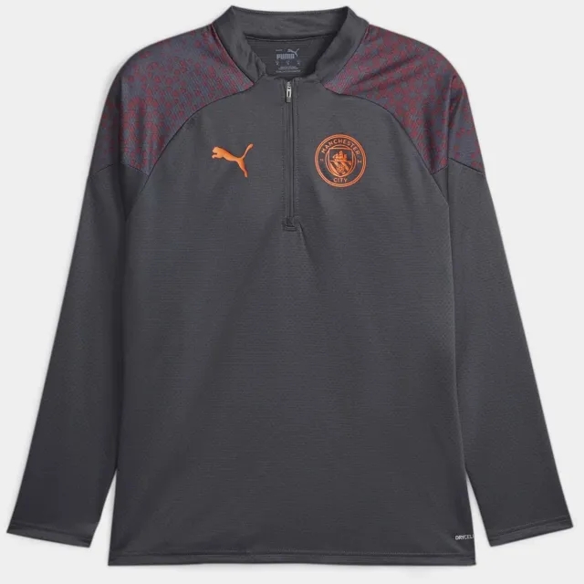 Manchester City Puma Training 1/4 Zip Top - Dark Grey