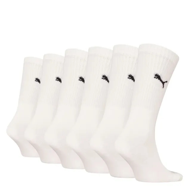 Puma Unisex Crew Socks 6 Pack - Black