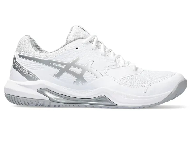 Asics Women's Multicourt Tennis Shoes Gel Dedicate 8 - White/Silver