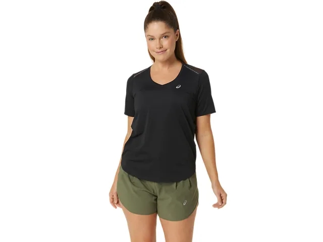 ASICS Road V-Neck Running Shirt Women - Black