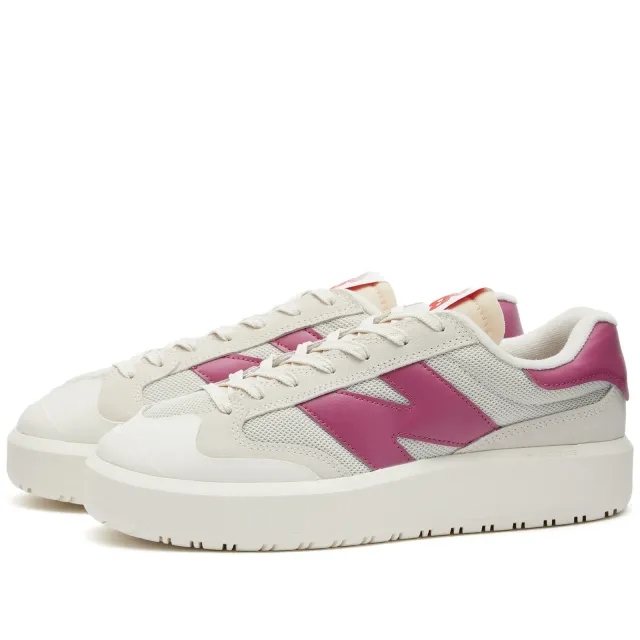 New Balance ct302 trainers in white & burgundy