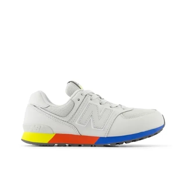 New Balance Kids' 574 in Grey/Yellow Synthetic