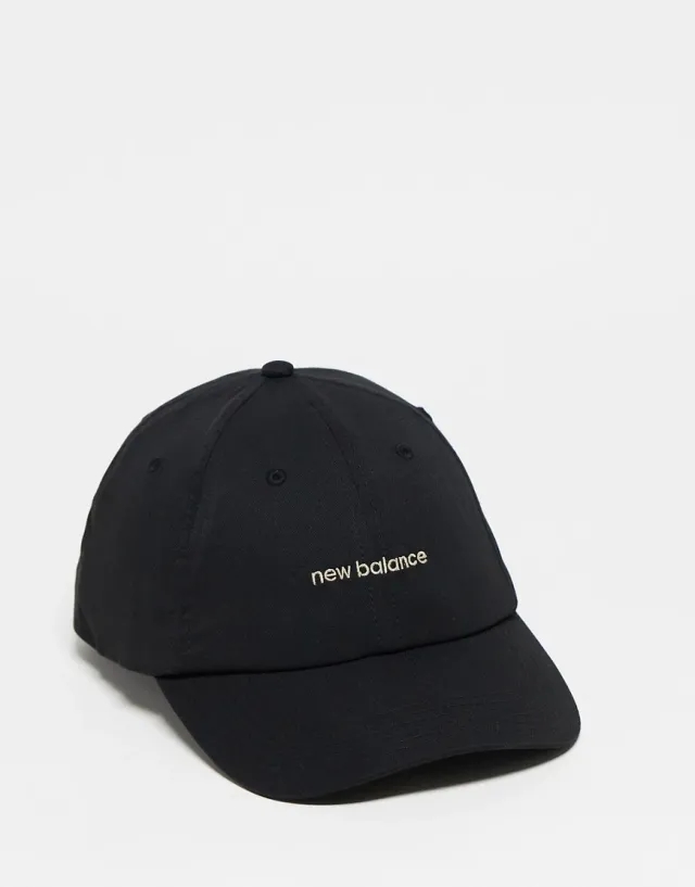 New Balance 6 Panel Linear Logo Hat Men Caps Black